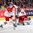 MONTREAL, CANADA - DECEMBER 29: The Czech Republic's Adam Musil #26 makes a pass while Denmark's Lasse Petersen #30 looks on during preliminary round action at the 2017 IIHF World Junior Championship. (Photo by Francois Laplante/HHOF-IIHF Images)

